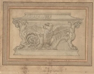 Design For A Casket With The Gonzaga Eagle