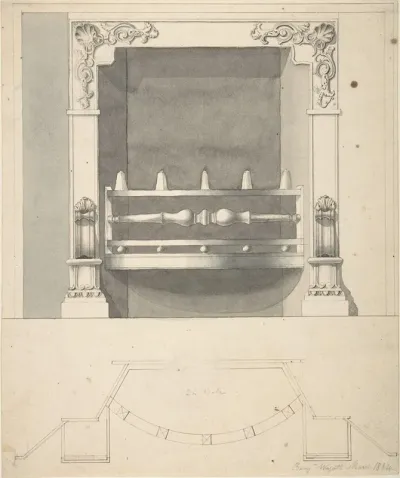 Design For A Cast Iron Hob Grate In Ormolu
