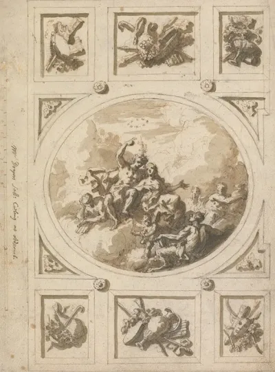 Design For A Ceiling At Addiscombe Bacchus And Ariadne