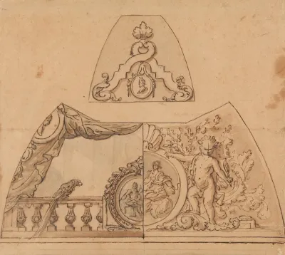 Design For A Ceiling Decoration With A Parrot