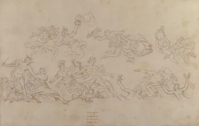 Design For A Ceiling Decoration With Neptune And Allegories Of The Four Continents