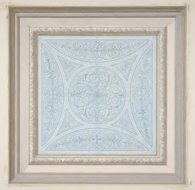 Design For A Ceiling Paianted In Filagree Patterns