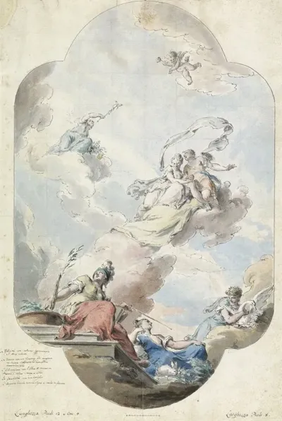 Design For A Ceiling Painting With A Nuptial Allegory