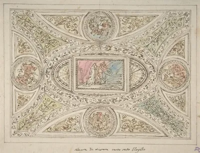 Design For A Ceiling With Decoration Related To Virgils Sixth Canto