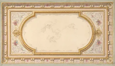 Design For A Ceiling With Ribbon Bearing Putti