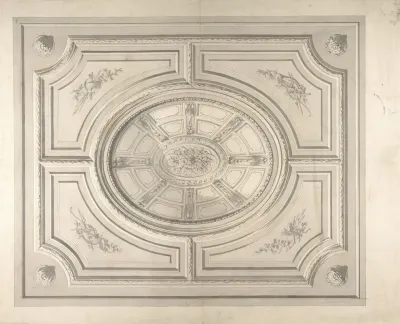 Design For A Ceiling With Trophies And A Trompe Loeil Coffers