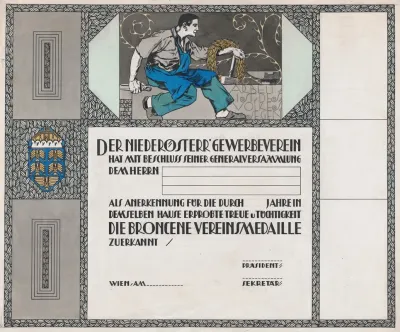 Design For A Certificate Of Citizenship Awarded By The City Of Vienna
