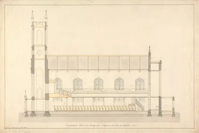 Design For A Chapel At Enfield Longitudinal Section 2