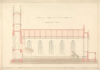 Design For A Chapel At Enfield Longitudinal Section