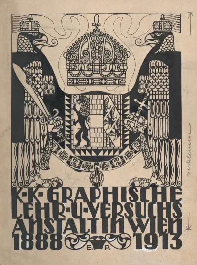 Design For A Cover Or Title Page For The 25th Anniversary Publication Of The Viennese Graphic Design School