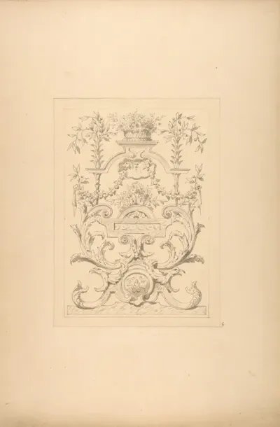 Design For A Decorative Panel In The Baroque Style For The Chateau De Vaux Praslin