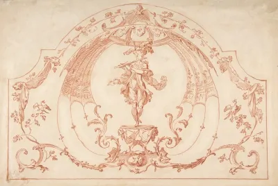 Design For A Decorative Panel With A Flutist