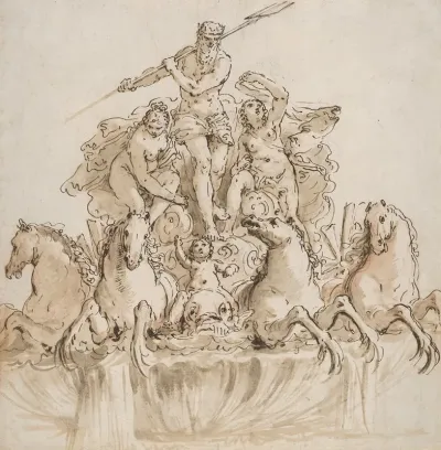 Design For A Fountain With Neptune In His Chariot