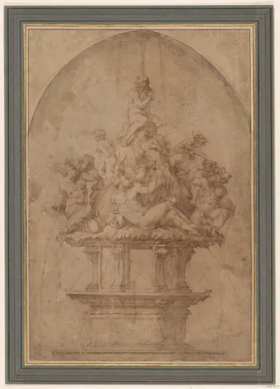 Design For A Fountain With River Gods And Nymphs