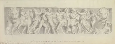 Design For A Frieze After A Roman Sarcophagus The First Visit Of Bacchus To Ariadne