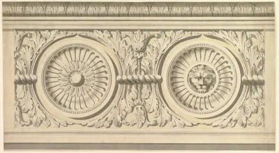Design For A Frieze Ornamented With Lions Head Paterae