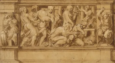 Design For A Frieze With Worshipers Bringing Sacrificial Offerings