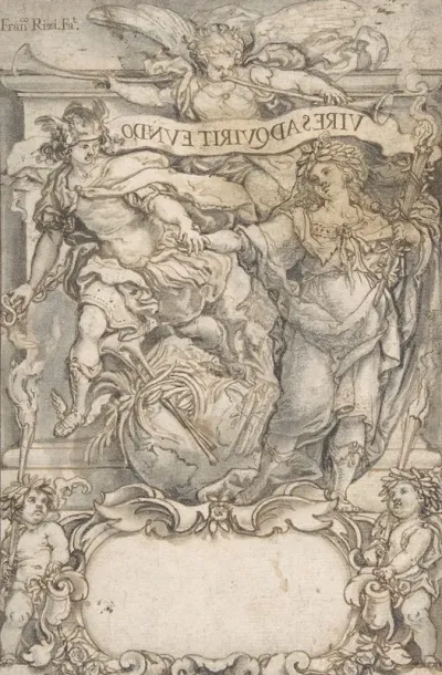 Design For A Frontispiece Mercury And Fame