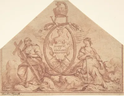 Design For A Frontispiece With Figures Of Faith And Hope