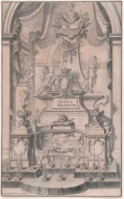 Design For A Funeral Monument Preparatory Drawing For A Print