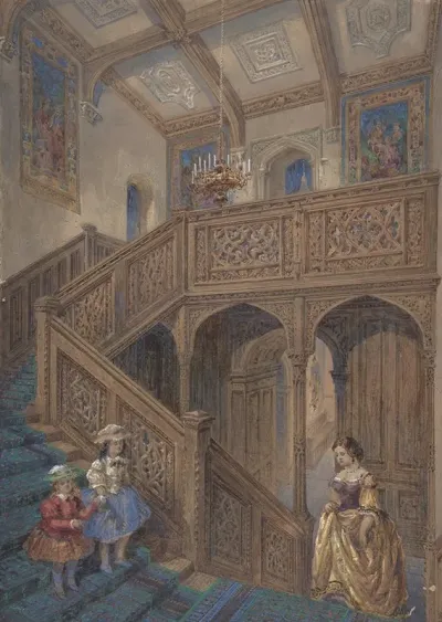 Design For A Jacobean Style Staircase Recto Architectural Element Design