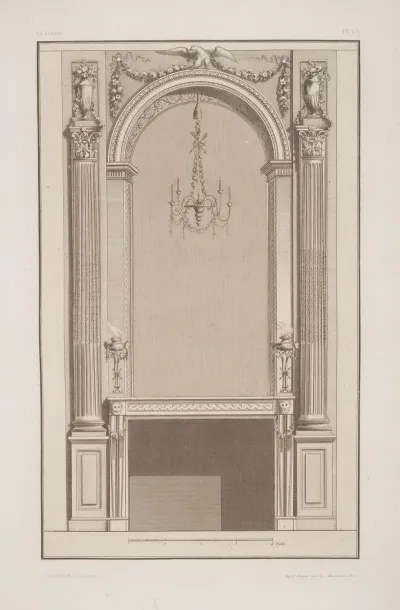 Design For A Mantelpiece And Arched Wall Niche
