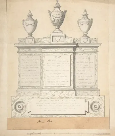 Design For A Monument To The Three Wives Of The First Earl Of Guilford At Wroxton Oxfordshire