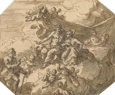 Design For A Mythological Scene With Jupiter And Juno