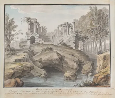 Design For A Naumachia In The Gardens At Chateau Denghien Belgium