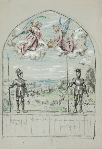 Design For A Painting Painted On The Occasion Of The Visit Of Emperor Wilhelm Ii To Frankfurt