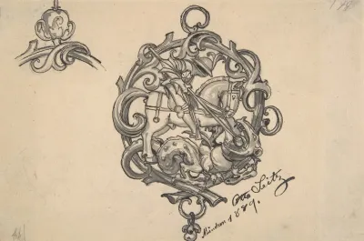 Design For A Pendant With St George And The Dragon