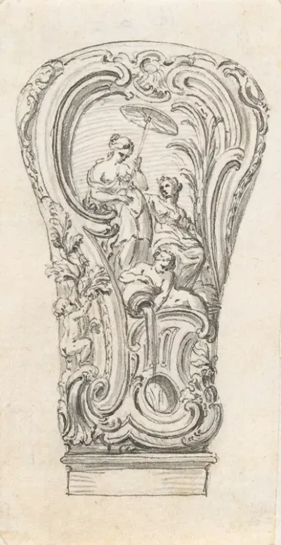 Design For A Repousee Cane Handle