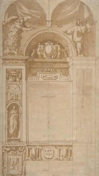 Design For A Reredos Or Frame And Setting For An Altar Painting