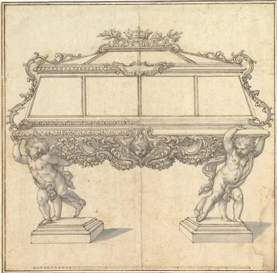 Design For A Sarcophagus Supported By Putti For The Church Of S Maria Maddalena De Pazzi Florence