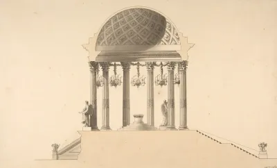 Design For A Section Of A Domed Corinthian Temple