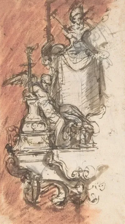 Design For A Sepulchral Monument With A Portrait Bust 2