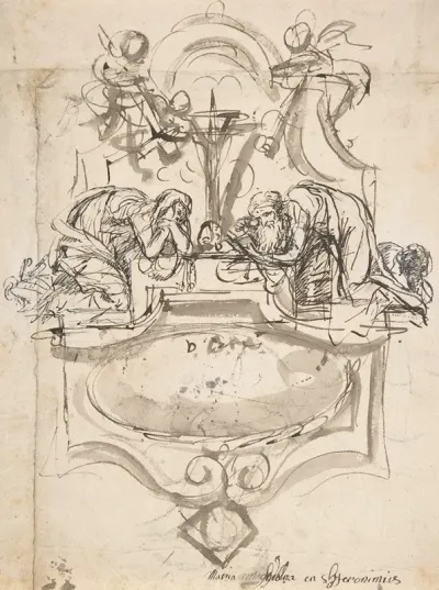 Design For A Sepulchral Monument With Mary Magdalen And Saint Jerome