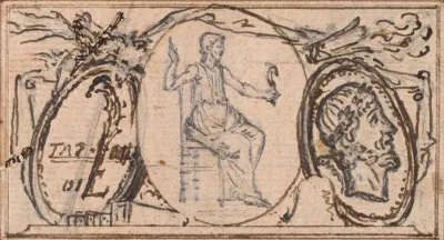 Design For A Vignette Seated Classical Figure