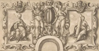 Design For A Wall Decoration Over An Arched Doorway With Grimani Arms