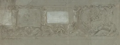 Design For A Wall Decoration With The Sacrifice Of Abraham And The Flight Into Egypt