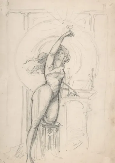 Design For An Advertisement For Champagne