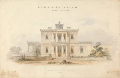 Design For An Athenian Villa Front Elevation