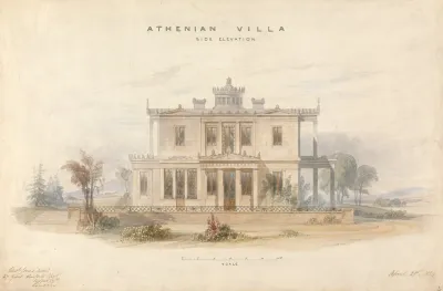 Design For An Athenian Villa Side Elevation
