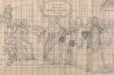 Design For An Engraving Parlement De Paris Reassembling With Figure Of Justice