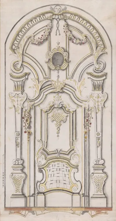 Design For An Entrance Portal With A Single Door