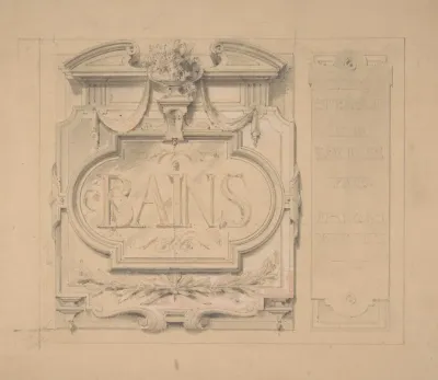Design For An Ornamental Plaque For A Bath House