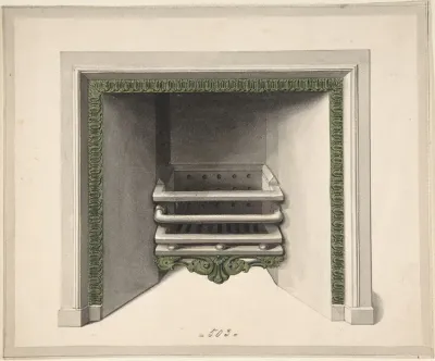Design For Cast Iron Grate With Eagles Grasping Snakes