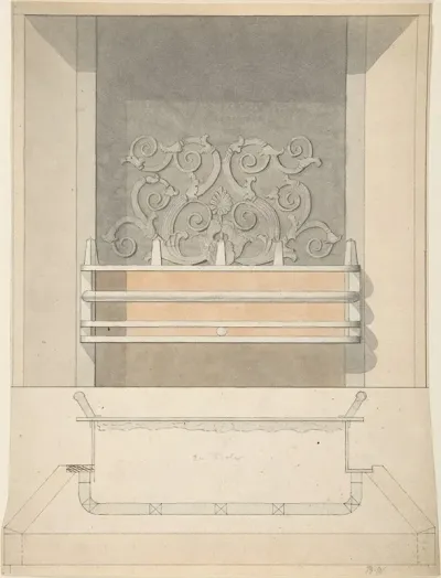 Design For Cast Iron Grate With Green Metal Surround