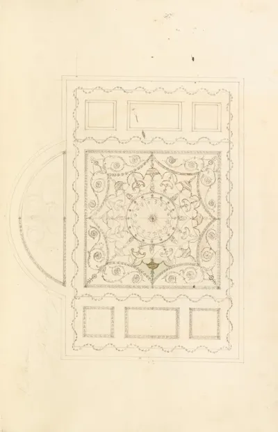 Design For Ceiling Of Ladies Dressing Room At The Pantheon Oxford Street London