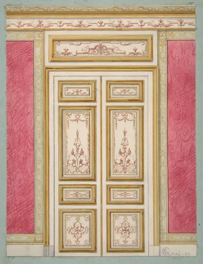 Design For Double Doors Decorated In The Rococco Style